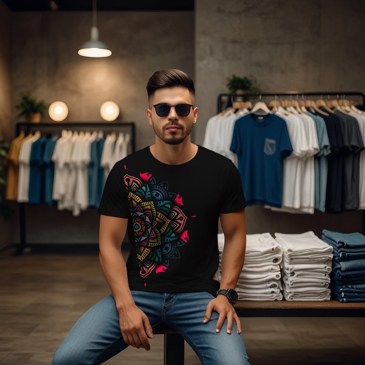 Aurora Mandala Edition Crew Neck T-Shirt - Image 10