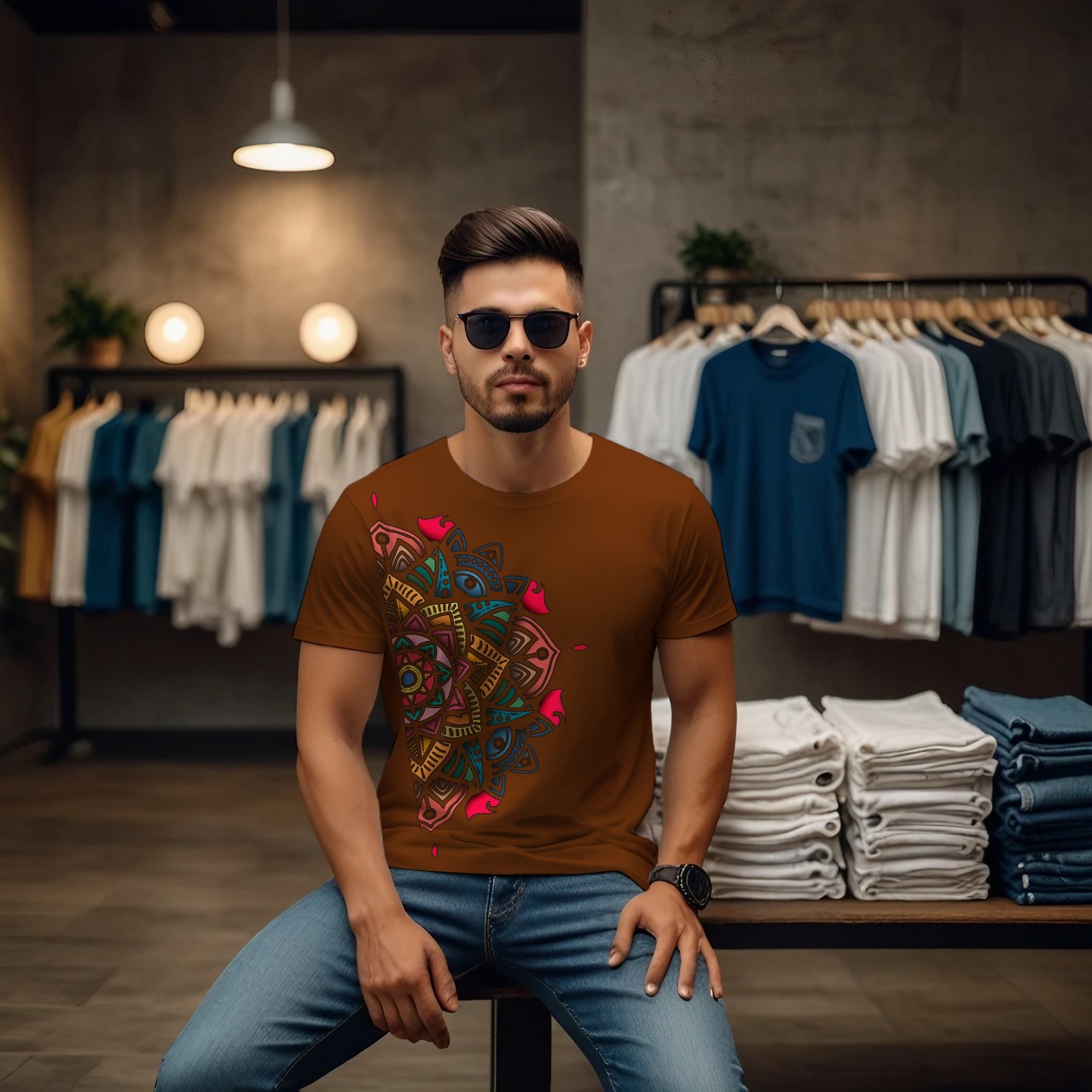 Aurora Mandala Edition Crew Neck T-Shirt - Image 19