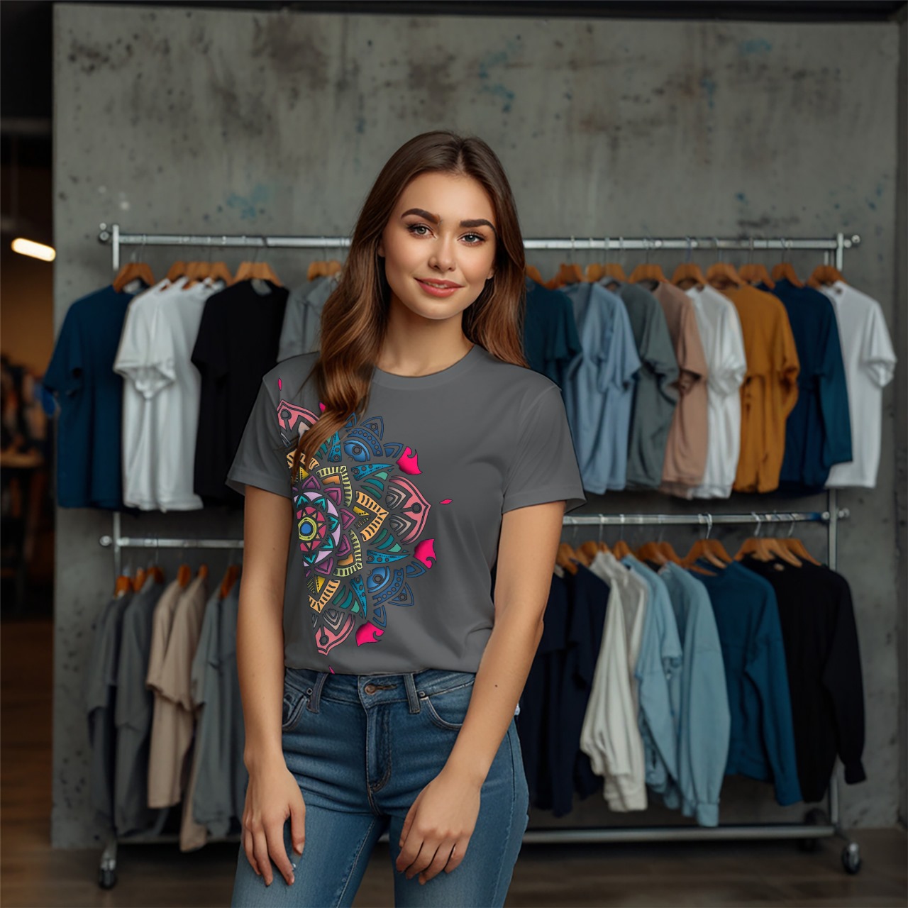 Aurora Mandala Edition Crew Neck T-Shirt - Image 29