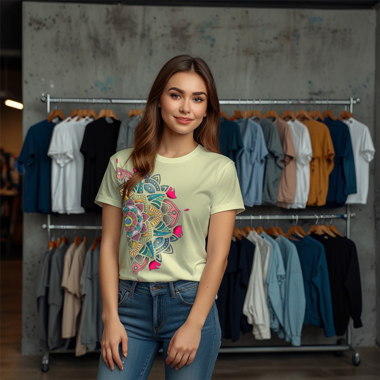 Aurora Mandala Edition Crew Neck T-Shirt - Image 53