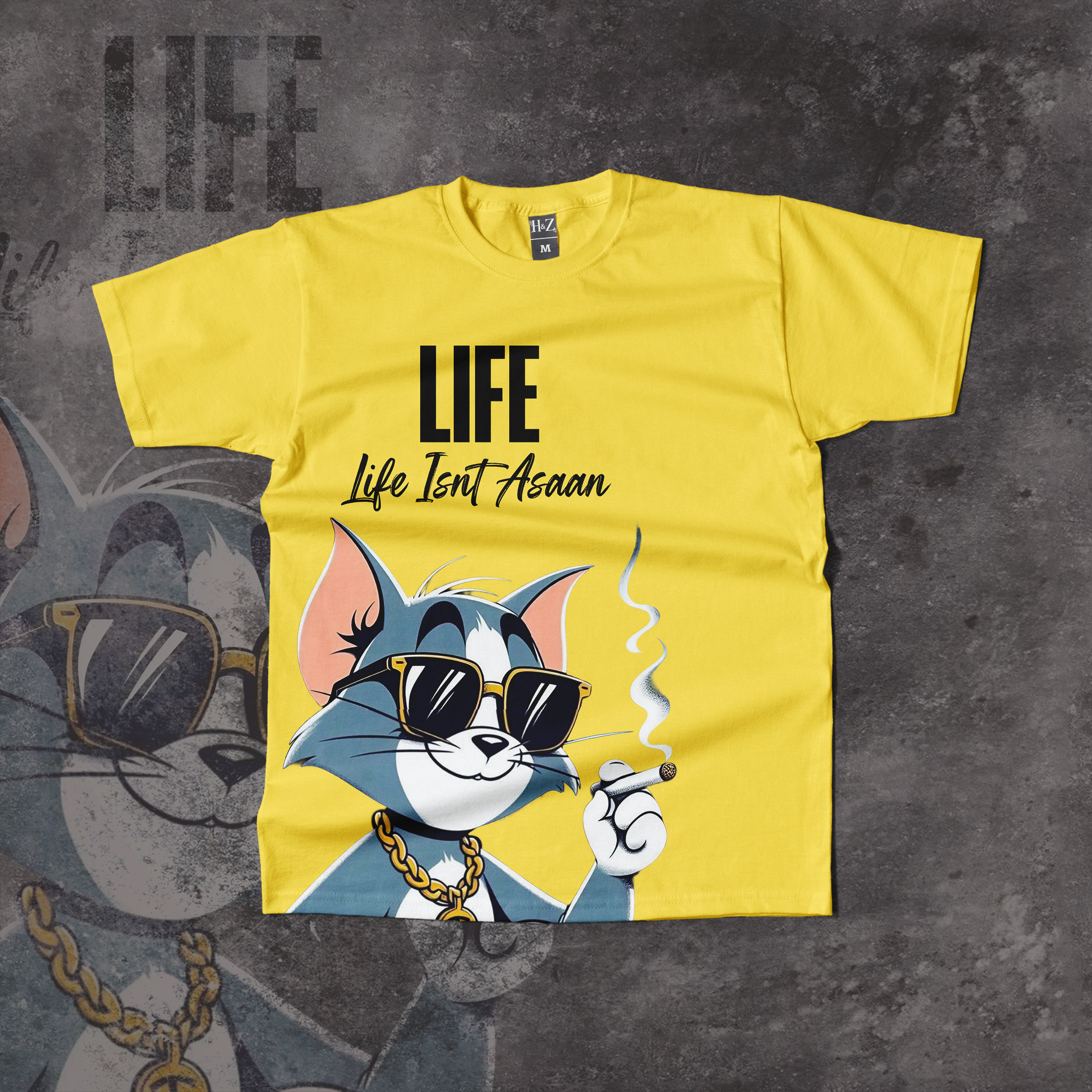 Tom Smoker Cat Crew Neck T-Shirt