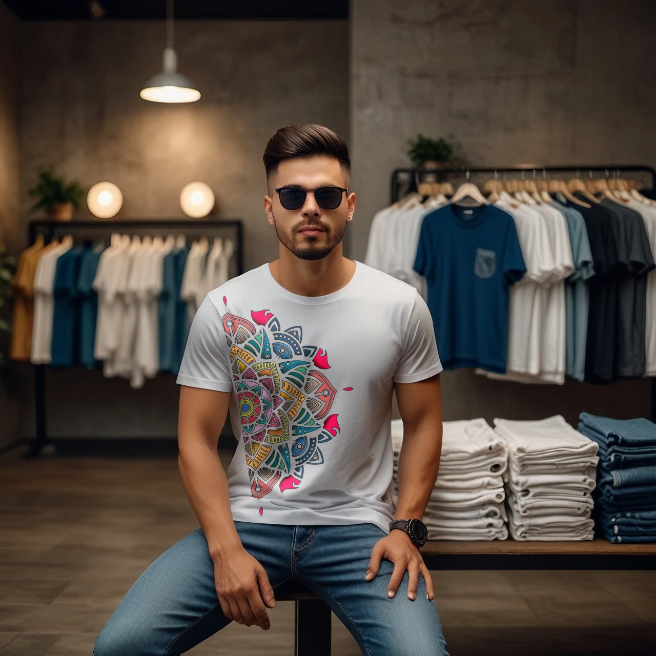 Aurora Mandala Edition Crew Neck T-Shirt - Image 4