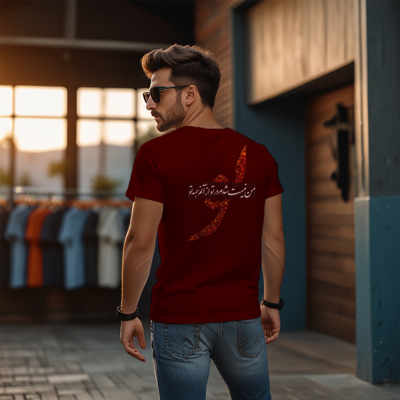 Line of Love Persian Crew Neck T-Shirt - Image 14