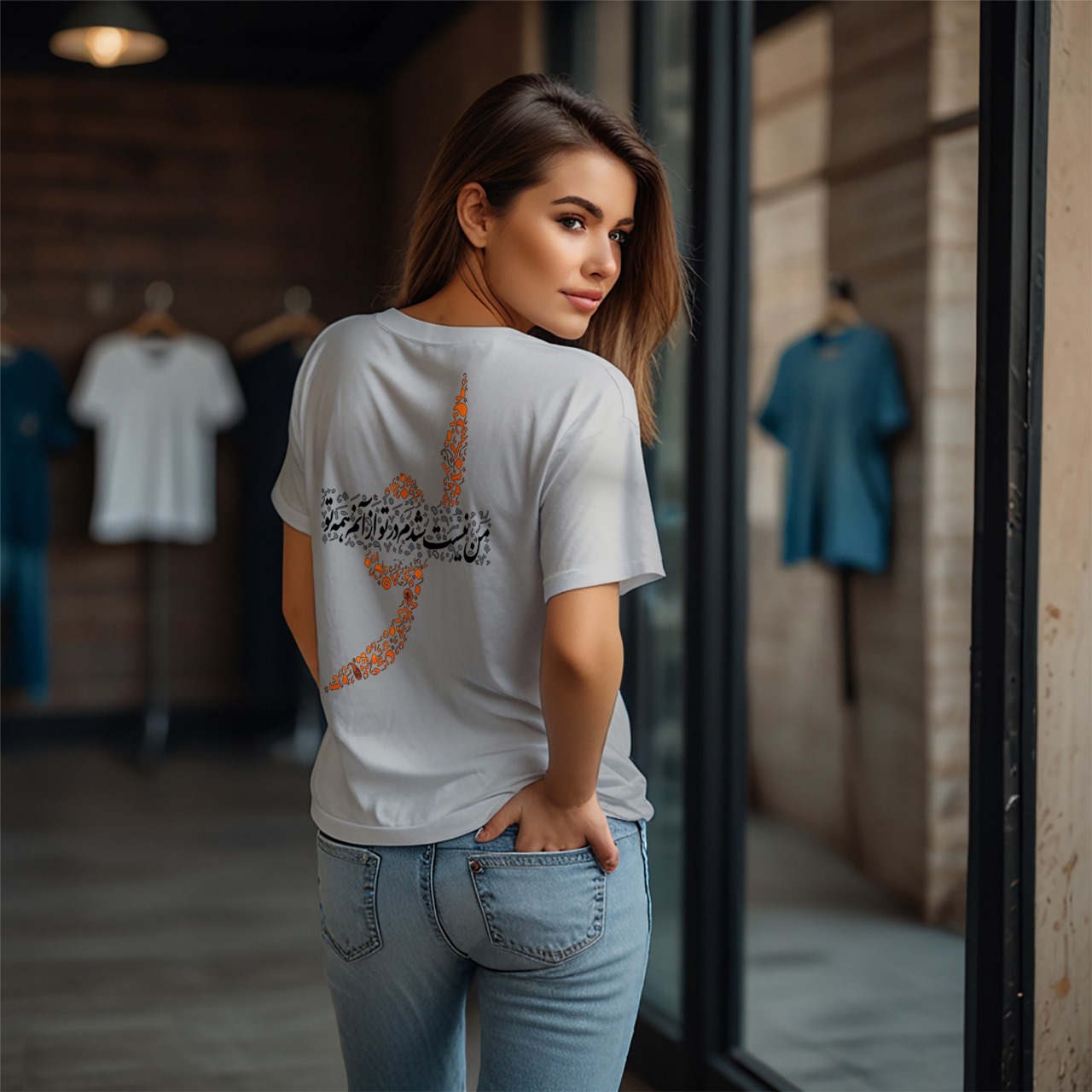 Line of Love Persian Crew Neck T-Shirt - Image 5