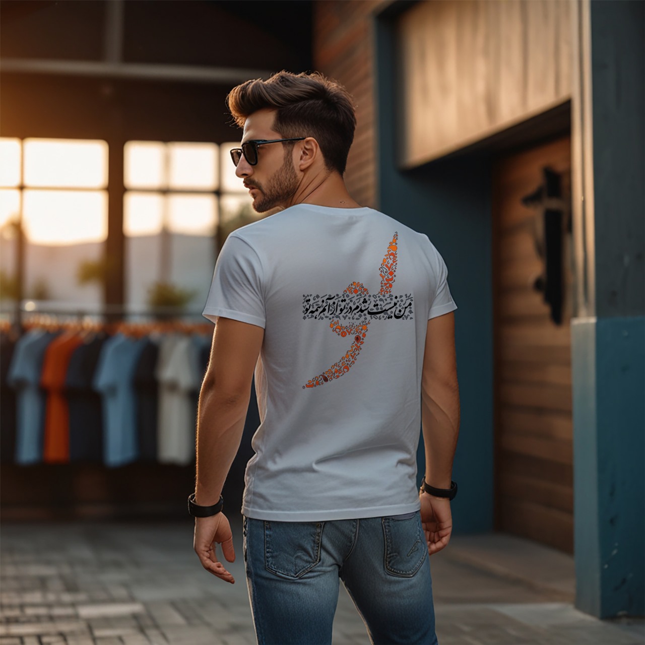 Line of Love Persian Crew Neck T-Shirt - Image 4